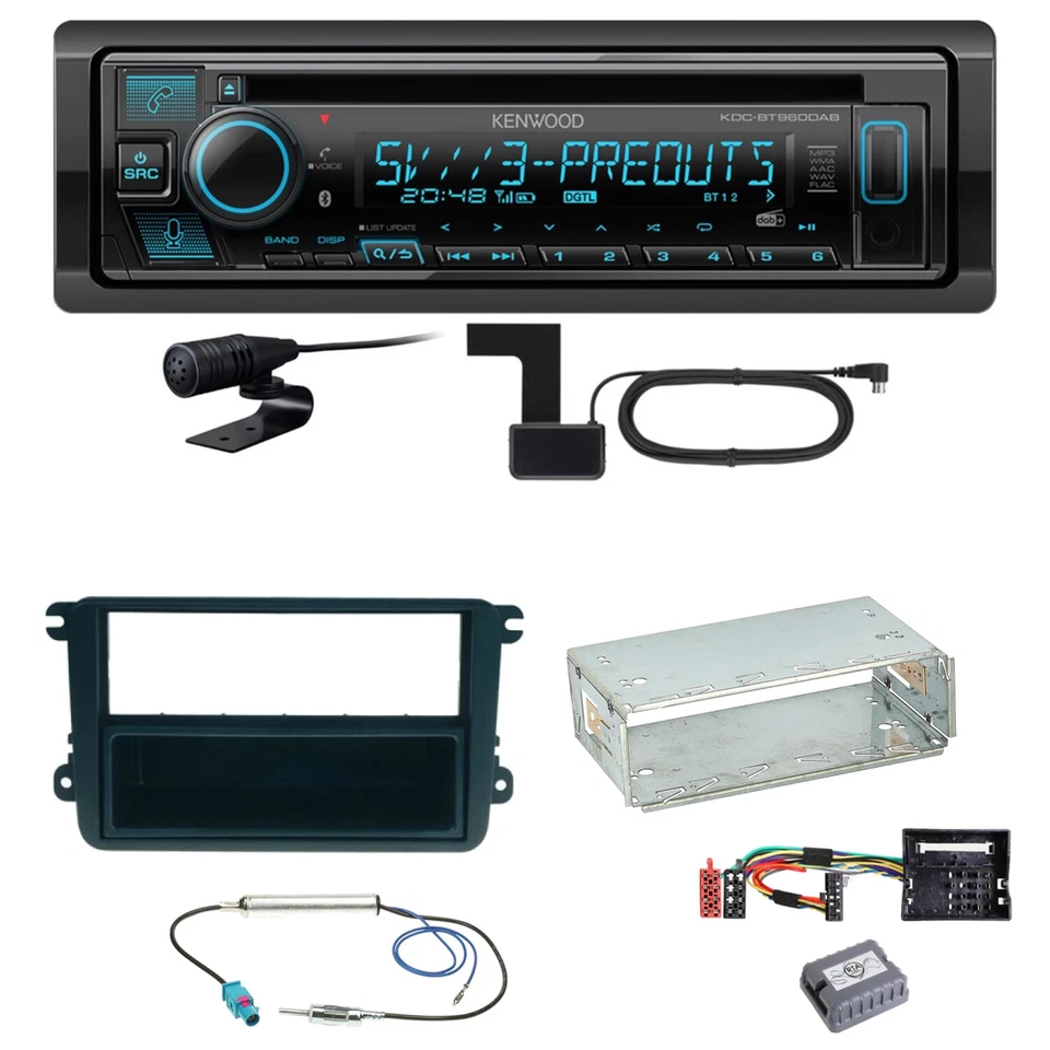Kenwood KDC-BT960DAB Bluetooth DAB Einbauset für Seat Leon Altea XL Alhambra - Bild 1 von 1