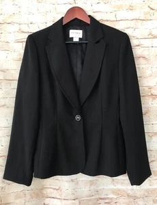 Hugo Buscati Collection One Button Blazer, Black, Size 12 US - Picture 1 of 4