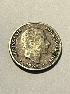 1885 Philippines 10 Centavos/Silver Fine #10506 - Picture 1 of 2