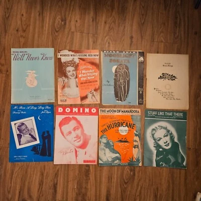Lote de 8 partituras vintage años 1930-50 Tony Martin Stan Benton Betty Hutton Foto 1 de 2