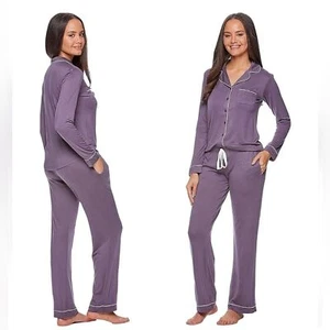 Bebe Pajama Set Midnight Lavender Rhinestone XL - Picture 1 of 5