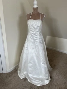 Jovani Wedding Dress Size 12 Halter A-Line Beaded Embellished Bought in 2002 - Picture 1 of 17
