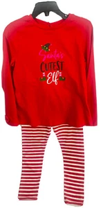 Crown & Ivy size 4 top and leggin's Girls Red Santa’s Cutest Elf NWT $46 - Picture 1 of 7
