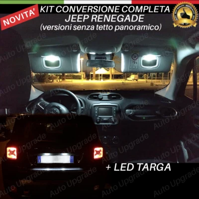 KIT LED INTERNI PER JEEP RENEGADE KIT COMPLETO + LED TARGA CANBUS 6000K NO ERROR - Immagine 1 di 4