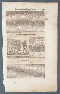 1628 Munster Antique Print King Valdemar I Denmark & 1st Christians in Denmark - Picture 1 of 3