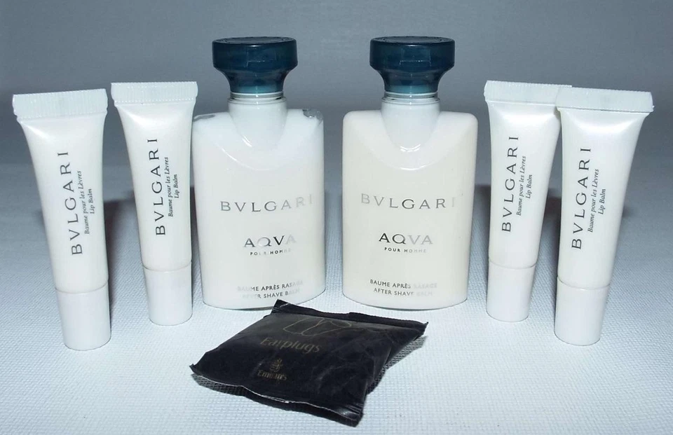 Para hombres BVLGARI Aqva Pour Homme After Shave & Lip Bálsamo EMIRATES Tapones para los oídos Lote 1.3 Foto 1 de 4