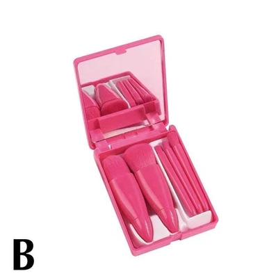 Juego de brochas de maquillaje con espejo incorporado suave esponjoso para herramienta de maquillaje de belleza L4D2 Foto 1 de 4