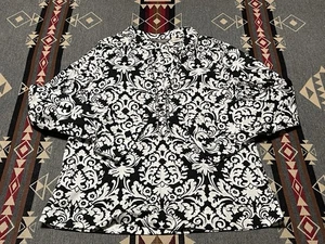 Copricostume tunica Tommy Bahama taglia M nero bianco floreale paisley cotone T37 - Foto 1 di 7