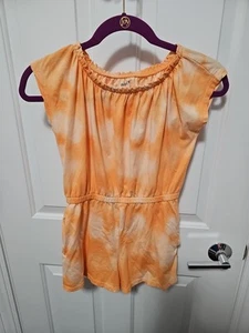 Old Navy, girls Orange Tie Dye short sleeve romper size large 10-12 - Picture 1 of 3
