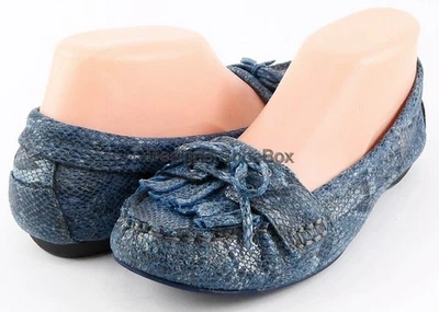 $120 LUXURY REBEL ELENA Azul Serpiente Cuero Diseñador Mocasines Mocasines 7 EUR 37 Foto 1 de 4