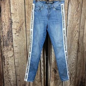 Karl Lagerfeld Paris Women's Blue Mid Rise Slim Leg Denim Skinny Jeans Size 8 - Picture 1 of 12