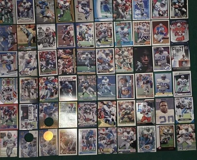 Lote de tarjetas de fútbol americano Barry Sanders (60) todas diferentes variedades Detroit Lions Topps + Foto 1 de 4