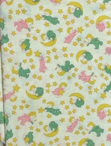 Vintage Nursery Flannel Yellow Stars Moons Children Sweet Fabric BT Half Y #10 - Picture 1 of 4