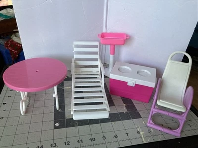 Barbie Sized Outdoor Patio Furniture Tables Chairs Lounge Fashion Doll - Image 1 of 4