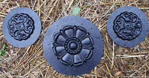 3 embellishment molds plaster fimo clay wax casting plastic flower moulds