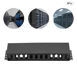 4 Pack Horizontal Rack Mount Cable Management, Cable Organizer, Cable Raceways - Afbeelding 1 van 19