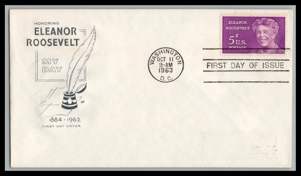 US FDC # 1236 5c Eleanor Roosevelt HF   1963, 9p1730 - Image 1 of 1