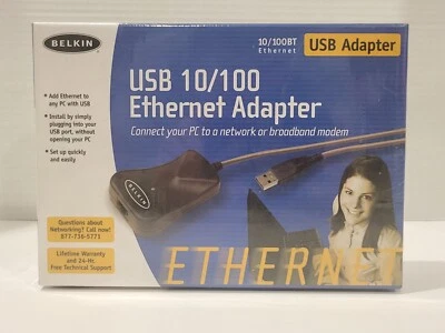 Belkin USB 10/100 Ethernet Adapter F5D5050 Network Interface Card - New - Image 1 of 3