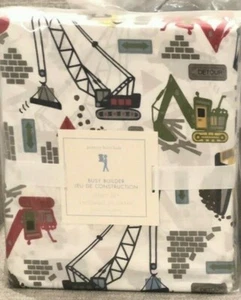 NEW Pottery Barn Kids Busy Builder Twin 3pc Sheet Set, Construction, Tractor - Picture 1 of 2