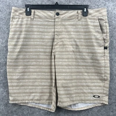 Pantalones Cortos Oakley Golf Burmuda Para Hombre 40 Ajuste Regular Frente Plano Marrón Tira Secado Rápido Foto 1 de 4