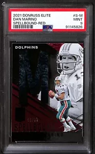 Donruss Elite Dan Marino Miami Dolphins 2021 encuadernado con hechizos rojo "M"/99 #S-M PSA9 - Imagen 1 de 2