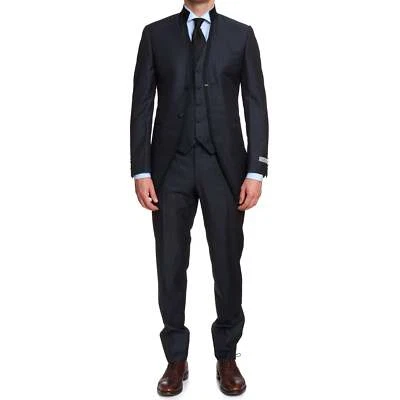 Traje Formal CANALI 1934 Gris Viaje Lana-Mohair 3 Piezas Cuello Mandarín UE 50 EE. UU. Foto 1 de 4