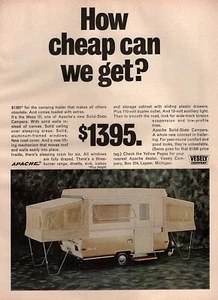 1970 Vesely Apache Mesa III Camper Camp Trailer Original Color Ad - Picture 1 of 1