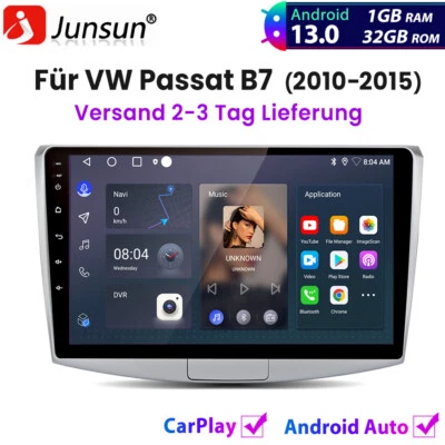 Für VW Passat B7 2010-2015 Carplay Autoradio GPS SAT NAVI BT DAB+ Android RDS FM - Bild 1 von 4