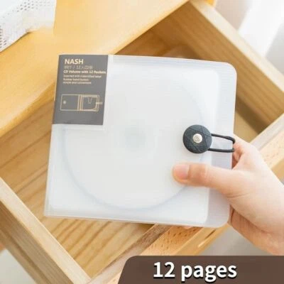 Portable 12 Pockets DVD CD Storage Case CD/DVD Wallet Booklet CD Sleeve Plastic - Image 1 of 4
