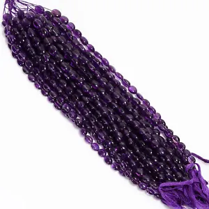 African Amethyst Gemstone Oval Smooth Beads 7X5 12X8 mm Strand 8.5" XY-793 - Picture 1 of 4