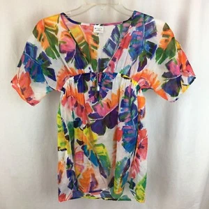 Milly Minis Floral Print Sheer Tunic Top 8 - Picture 1 of 4