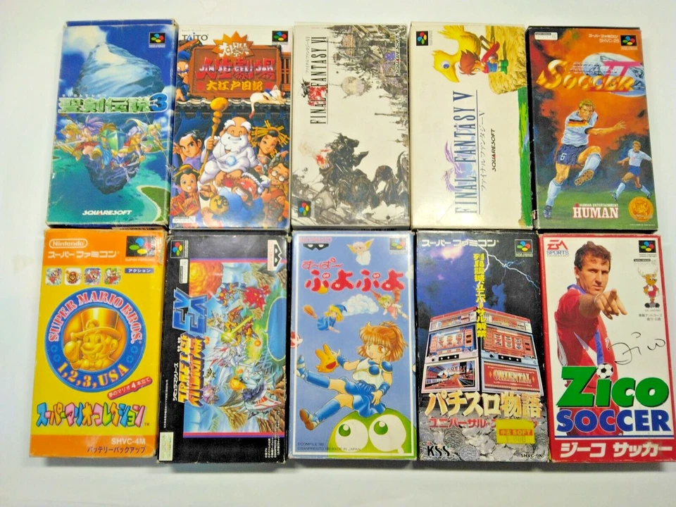 Wholesale Lot 10 Nintendo Super Famicom Mario Final Fantasy Set SNES Japan - Image 1 of 4