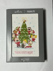 Hallmark Peanuts Snoopy "Making Spirits Bright" 16 Christmas Cards w/ Envelopes - Picture 1 of 2