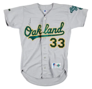 JOSE CANSECO SIGNED OAKLAND ATHLETICS 33 RUSSELL A's SIZE 40 JERSEY PSA PRE-CERT - Picture 1 of 5