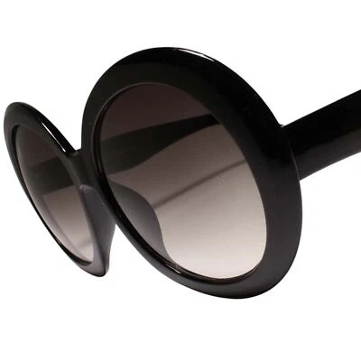 Gafas de sol negras redondas retro vintage exageradas grandes de gran tamaño para mujer Foto 1 de 3