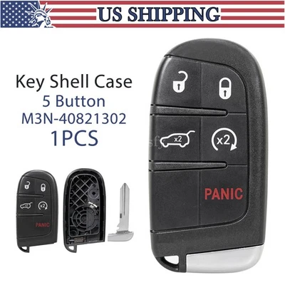 Para Jeep Grand Cherokee 2014-2019 brújula mando a distancia llavero carcasa estuche 5 botones Foto 1 de 4