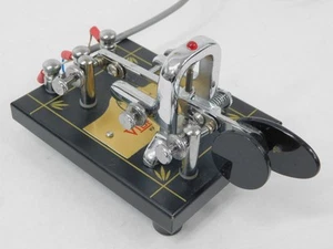Clé télégraphique à pagaie à clé gauche Vibroplex (SN 50VK010) - Photo 1/4