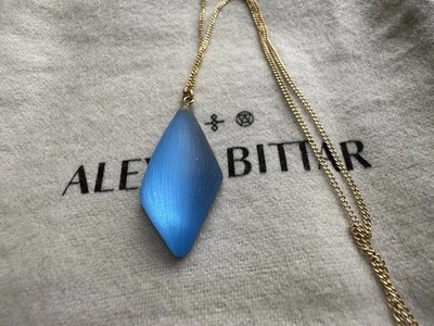 Alexis Bittar Blue Lucite Diamond Shape Necklace 16”-19” - Image 1 of 4