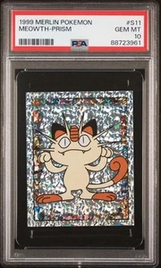 1999 Merlin Pokemon Meowth Prism #S11 – PSA 10 (GEM MINT) Pop 18 - Picture 1 of 2