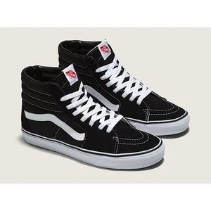 Vans Sk8-Hi Zapatilla Zapatos Hi-top Unisex Gamuza Hombre 9 Mujer 10.5 Negro Blanco - Imagen 1 de 15