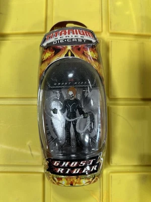 Serie Titanio Die Cast Metal GHOST RIDER Marvel Soporte de Exhibición Hasbro Nuevo H29 Foto 1 de 2