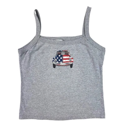 Camiseta sin mangas Sonoma para mujer de colección años 90 Y2K bandera de América escarabajo coche correa de espagueti L Foto 1 de 4