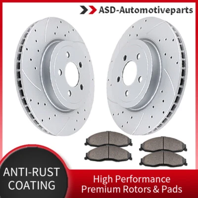 345mm Front Drilled Rotors + Brake Pads for Dodge Charger Challenger Magnum 300 Foto 1 de 4