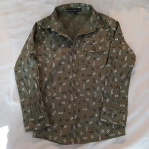  Beverly Hills Polo Club Long Sleeve Dress Shirt BoysM(5/6) Roll Up Sleeves Cars - Picture 1 of 7