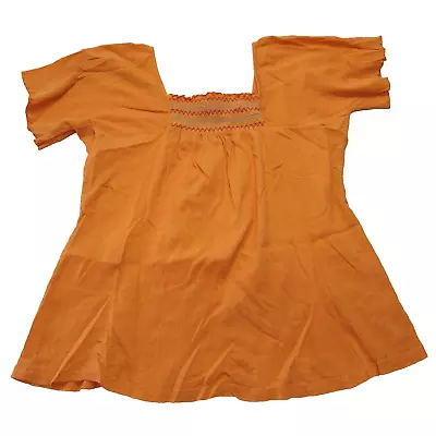 Blusa Venezia Feminina Top Camisa Plus Size 26/28 Laranja 100% Algodão Flowy Solta - Imagem 1 de 4