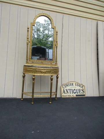 64439 Gold Decroator Console Table with Mirror Cover