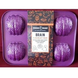 Nordic Ware BRAINS Sartén para pasteles Halloween 6 cavidades molde para hornear 3 tazas NUEVO - Imagen 1 de 1