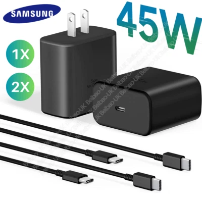 Samsung 45W Super Fast Charger Adapter Cable Galaxy Note 20 Ultra S22+ S21 S23 - Image 1 of 4