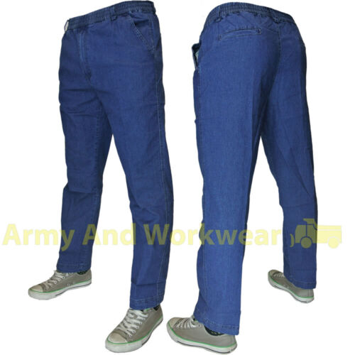 Fully Elasticated Waist Jeans Mens Stretch denim Smart Leisure Pants ...