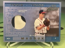 2001 Playoff Absolute Memorabilia Tools of the Trade Greg Maddux Game Used /300